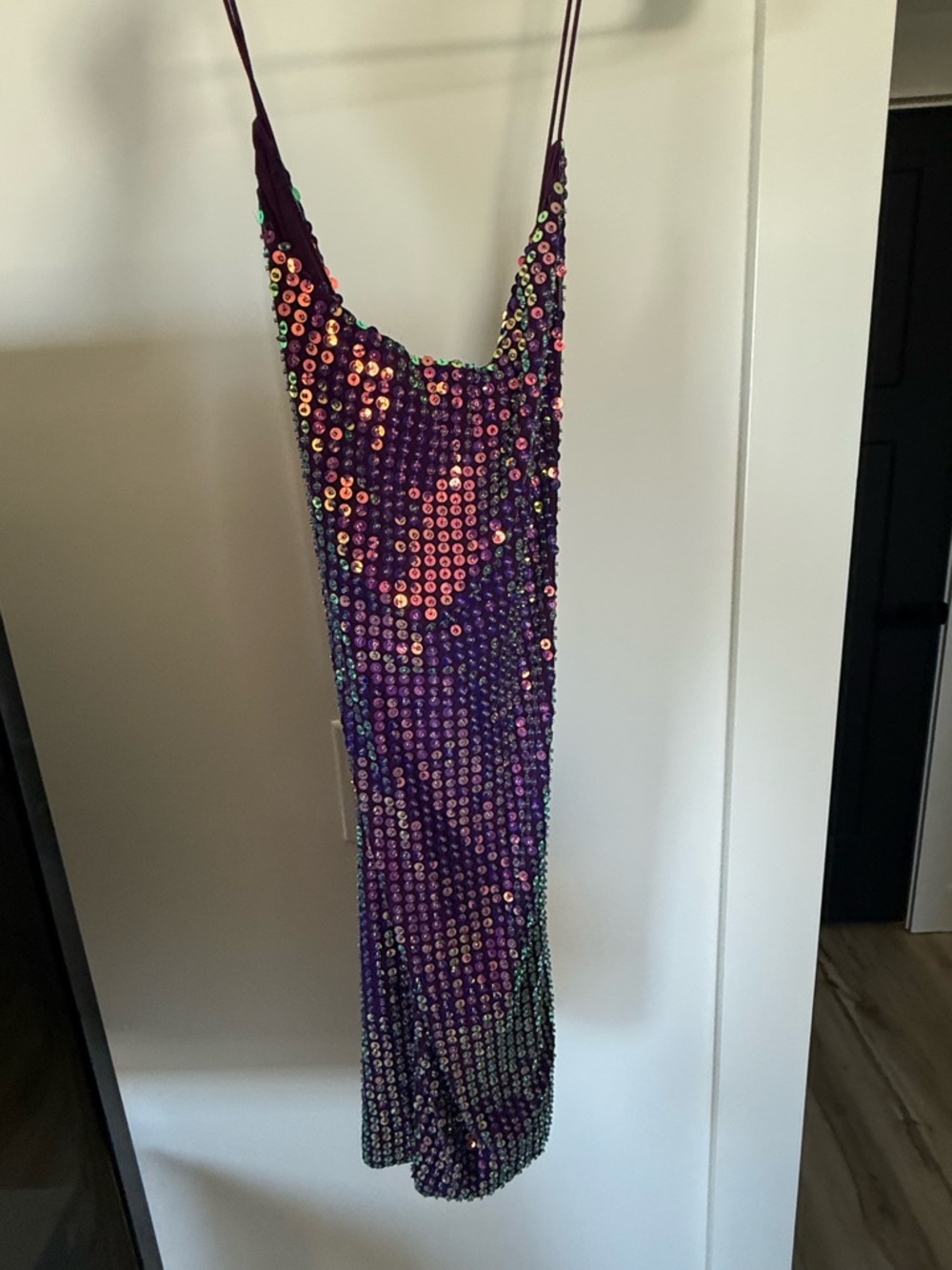 Oh Polly Purple Sequin Cami Dress
